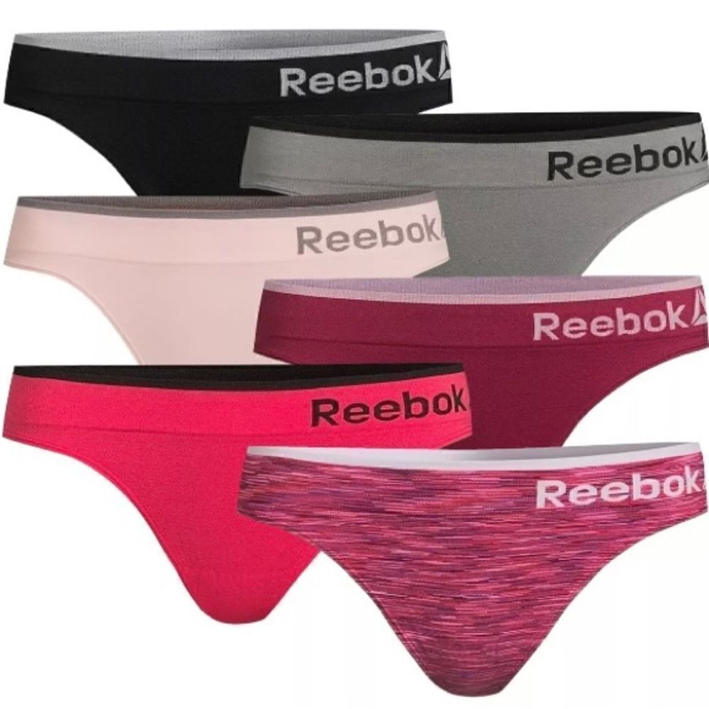 NWT Reebok SZ 2X-Large Seamless 6 Pack Assorted  Thong Underwear